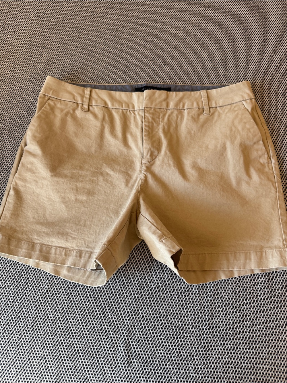 Tommy Hilfiger Tan Cotton Shorts with Striped Pocket Lining